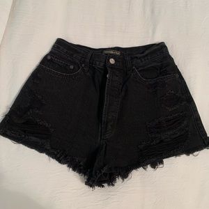 Abercrombie & Fitch Black High Rise Denim Short